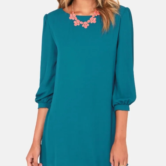 Love Culture Teal Green Shift Dress size Small - Picture 1 of 8